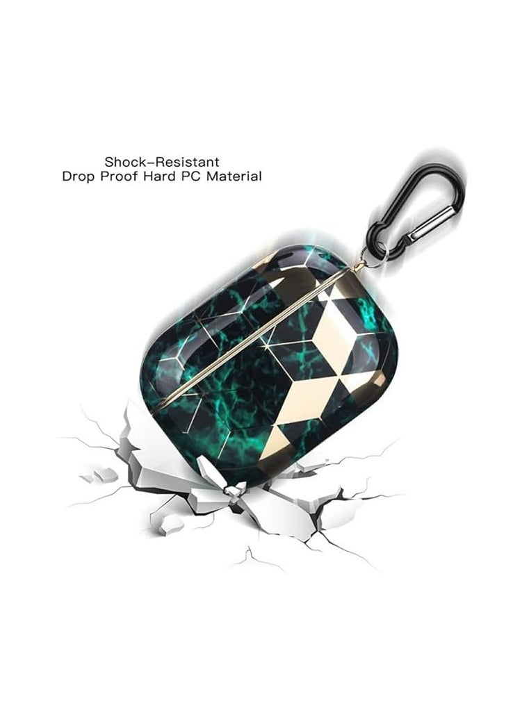 Generic - AirPods pro 2 Apple Case Cover Marble Edition with Keychain,for Men Women and Girls, Compatible for Apple Airpods Pro 2 Charging case (Green) - Image 1