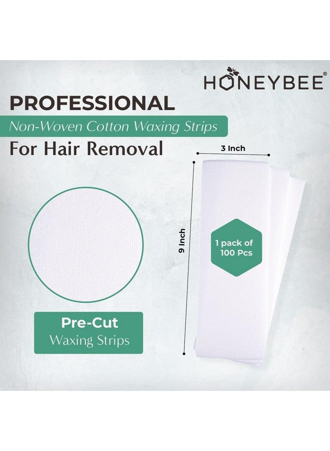 HoneyBee Women's Non-Woven Unisex Plain Waxing Strips Hair Removal for Wax of Legs, Arms, Underarms, Full Body | For All Skin Types | Hair-Free Smooth Skin, Gentle Hair Removal - Pack of 100 - Image 2