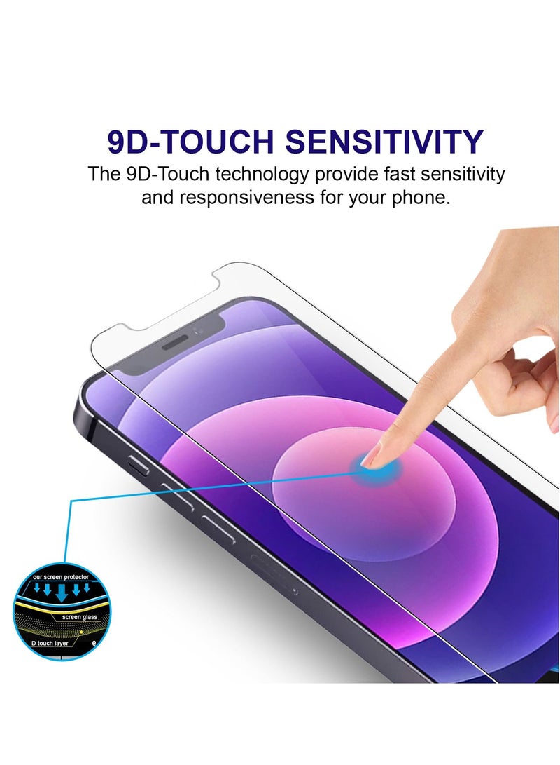 برايميت [3 قطع ] واقي حماية شاشة ايفون 12/12 برو 6.1 انش. صلابة 9H رفيعة للغاية شفاف عالي الدقة خاليه من الفقاعات مع اداة تركيب - Image 3