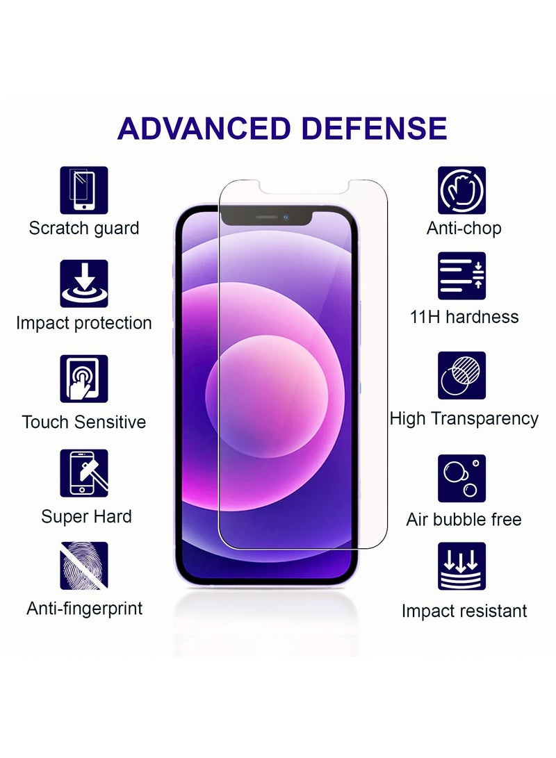 برايميت [3 قطع ] واقي حماية شاشة ايفون 12/12 برو 6.1 انش. صلابة 9H رفيعة للغاية شفاف عالي الدقة خاليه من الفقاعات مع اداة تركيب - Image 2