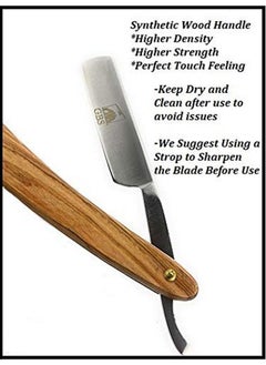 G.B.S Natural Wood Finish Scales 58" Straight Razor Barber Approved Shaving Razor With Natural Wooden Handle And Stainless Steel For Beard Shaping Enjoy The Vintage Shave!  - Image 5