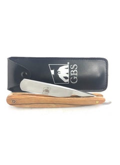 G.B.S Natural Wood Finish Scales 58" Straight Razor Barber Approved Shaving Razor With Natural Wooden Handle And Stainless Steel For Beard Shaping Enjoy The Vintage Shave!  - Image 2