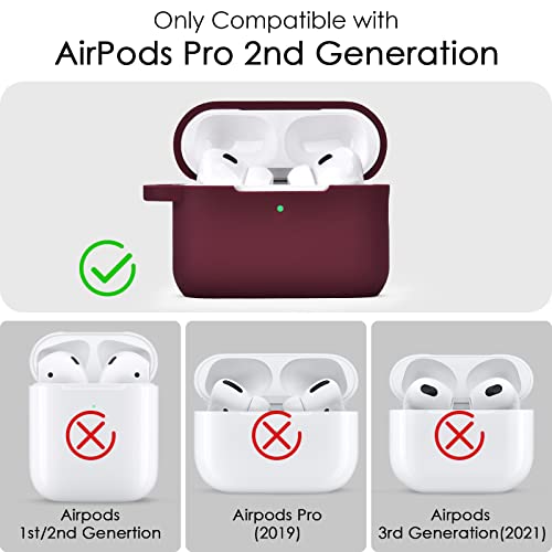 VISOOM Case for Airpods Pro 1st 2nd Generation - VISOOM Airpods Pro 1/2 Cases Cover Women Silicone iPod Pro 2 Earbuds Wireless Charging Case Girl Bling Keychain for Apple Airpod Gen Pro 2 - Image 3