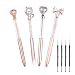 AIYAYI Ballpoint Pens Set Metal Crystal Diamond Glitter Pens for Journaling Blue Ink Pretty Cute Things Fancy Stationery Gifts for Women Girls Birthday Home Office Champagne Gold - Image 2