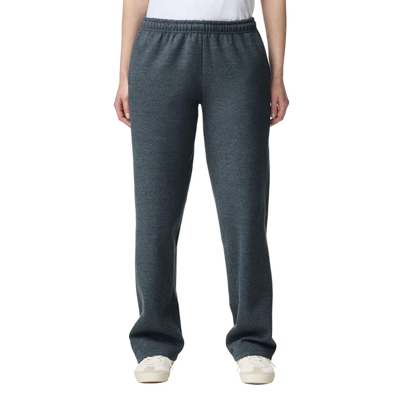 Gildan Adult Fleece Open Bottom Sweatpants with Pockets, Style G18300, Dark Heather, Large - Image 1