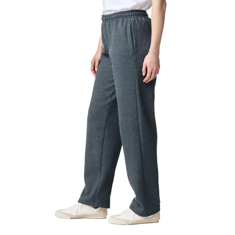 Gildan Adult Fleece Open Bottom Sweatpants with Pockets, Style G18300, Dark Heather, Large - Image 2