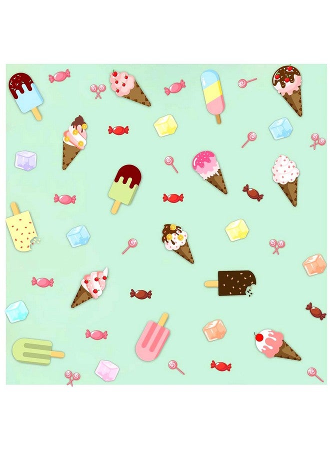 Barri Design Ice Cream Wall Decals - Candy Stickers, Removable Summer Peel and Stick Cone Decor, Cute Kids Room Bedroom Nursery Party Decoration - Image 1