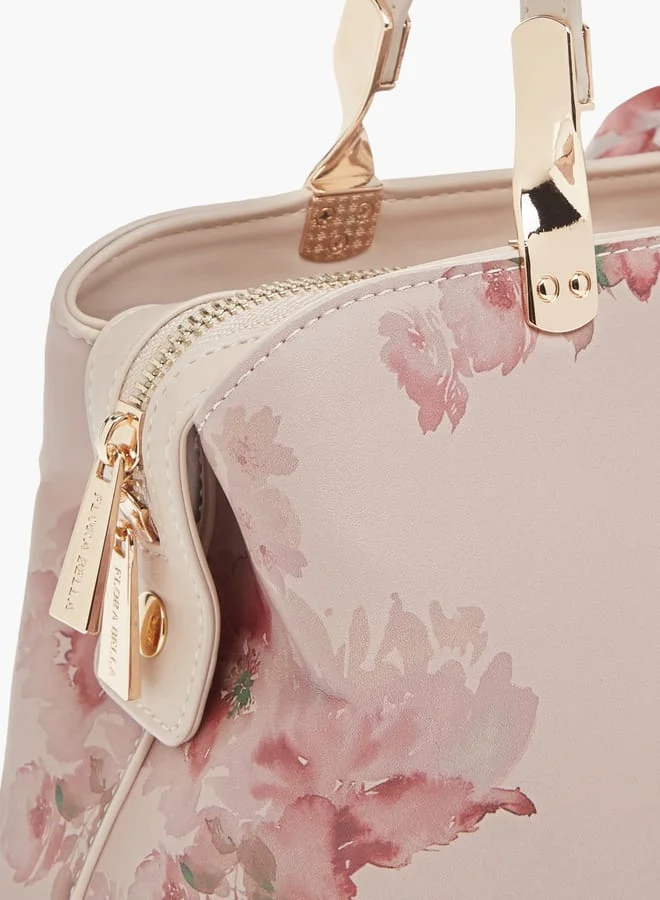 فلورا بيلا من شو إكسبرس Womens Floral Print Tote Bag With Zip Closure And Double Handle