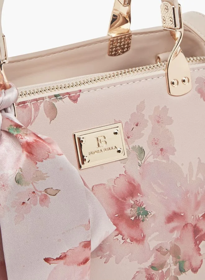 فلورا بيلا من شو إكسبرس Womens Floral Print Tote Bag With Zip Closure And Double Handle