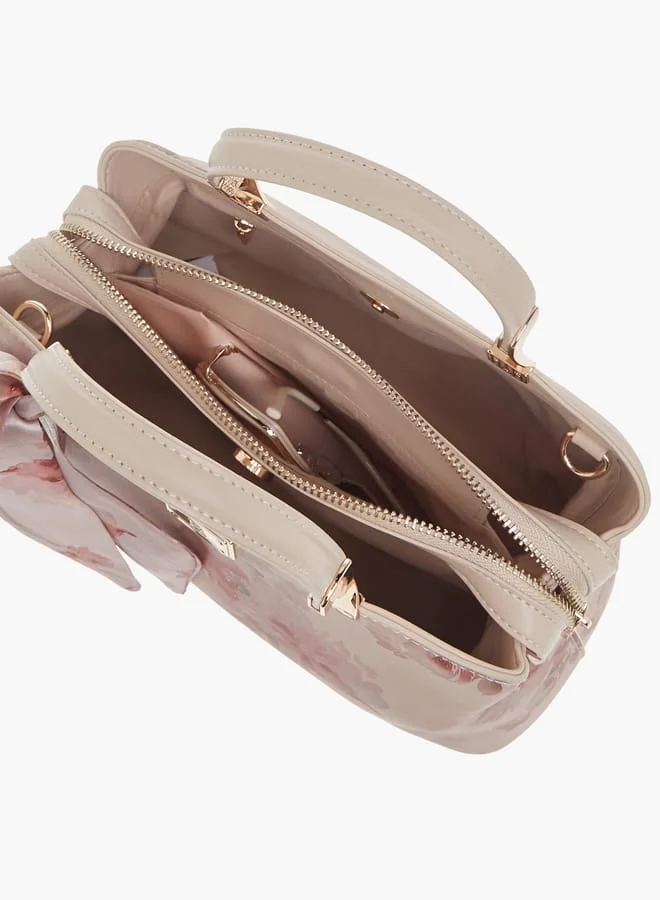فلورا بيلا من شو إكسبرس Womens Floral Print Tote Bag With Zip Closure And Double Handle