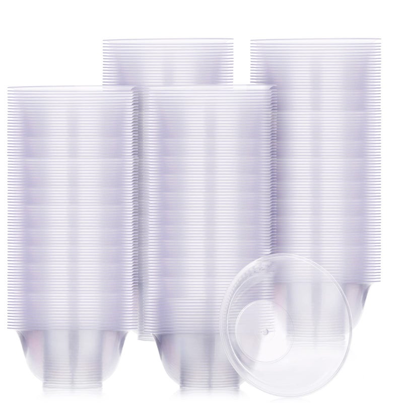 Potchen 300 Packs 85 oz Clear Plastic Bowls Disposable Plastic Bowls for Parties Weddings Serving Container for Candy Soup Dessert Salsa Ice Cream Popcorn Chip
