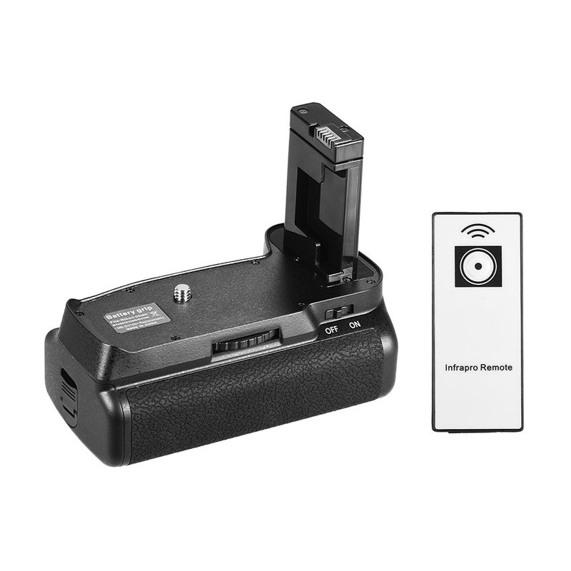 Battery Grip Black: Vertical Grip With Infrared Remote Control, 1/4" Tripod Mount, Vertical Shutter Release - Compatible With Nikon D5300 D3300 D3200 D3100, Powered By 1 Or 2 EN-EL 14 Li-ion Batteries - Image 3