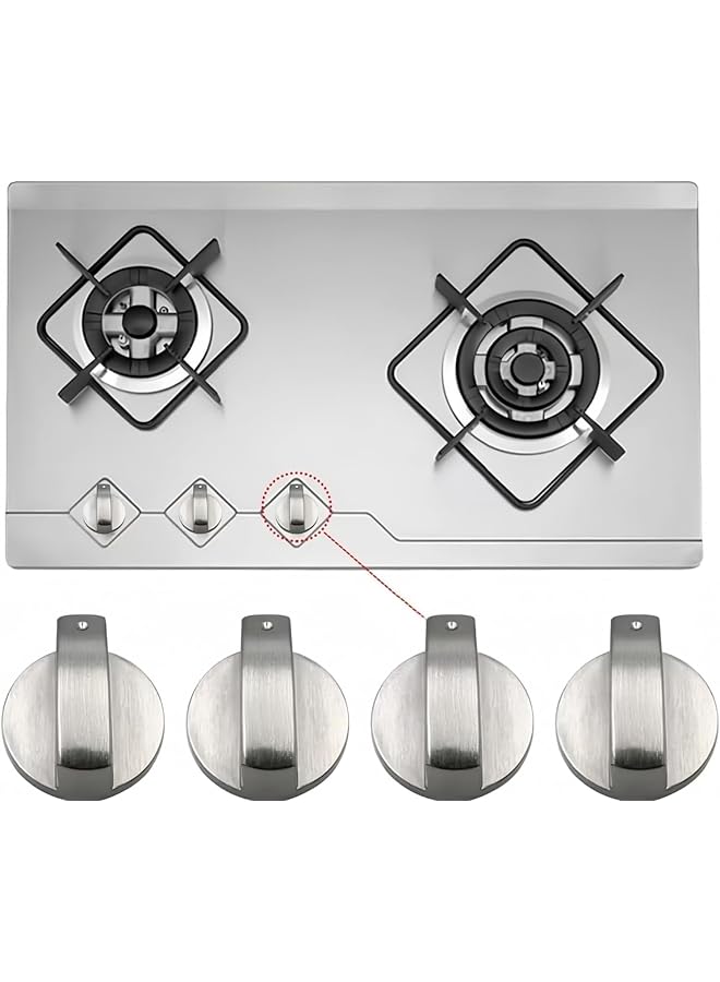 erorex Gas Stove Knob Universal Cooker Replacement Knobs 6 Pcs Stainless Steel Metal Material 6Mm D Shaped Moisture Proof No Deformation Sturdy Practical Tools Suitable For Home And Restaurant Kitchen Etc - Image 4