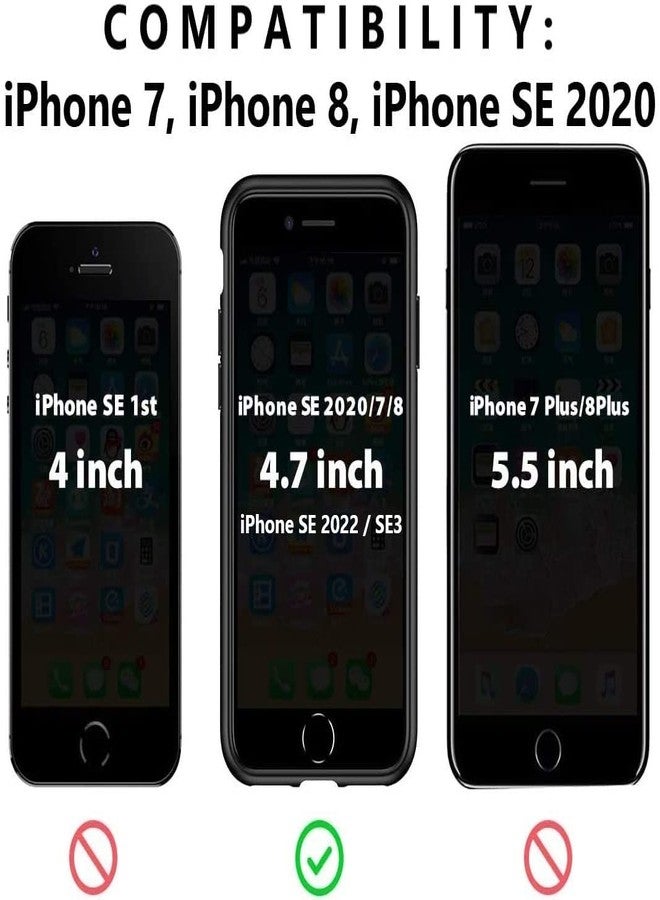 جراب BELTRON لهاتف iPhone 7/8/SE 2020/SE 2022، جراب مطاطي فائق النحافة مع مشبك حزام دوار وحامل مدمج لهاتف Apple iPhone SE3 2022 وSE2 2020 و8 و7 و6s (أسود) - Image 4