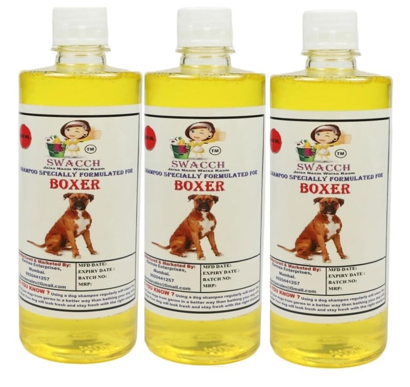 swacch Shampoo | Puppy Safe Shampoo | PH Balanced | Ditch to Itch for Boxer Dog Shampoo 500ml Pack of 3 (Lemon) + Spike Ball Chew Toy Combo Pack - Image 2