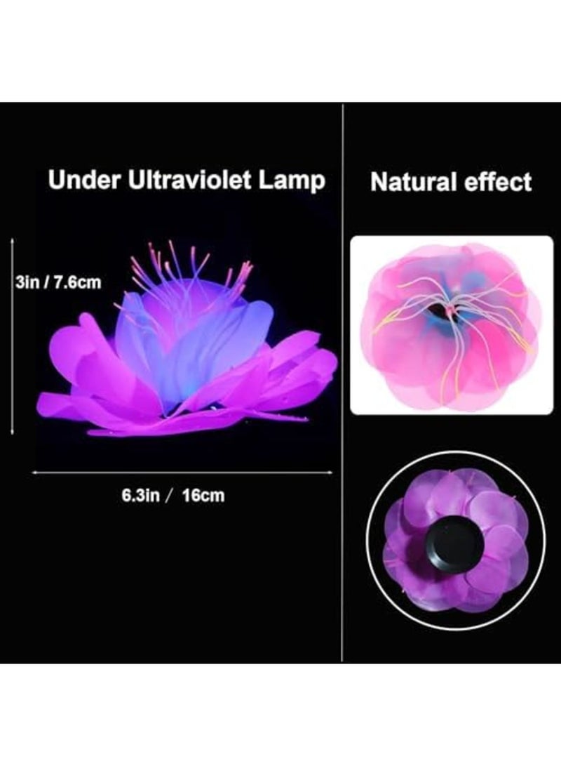 SYOSI 4 Pack Glow in The Dark Aquarium Plants - Silicone Sea Anemone Coral Decor for Fish Tanks, Safe Glowing Ornaments for Tropical Fish, Betta & Glofish Tanks (Multi-Color) - Image 4
