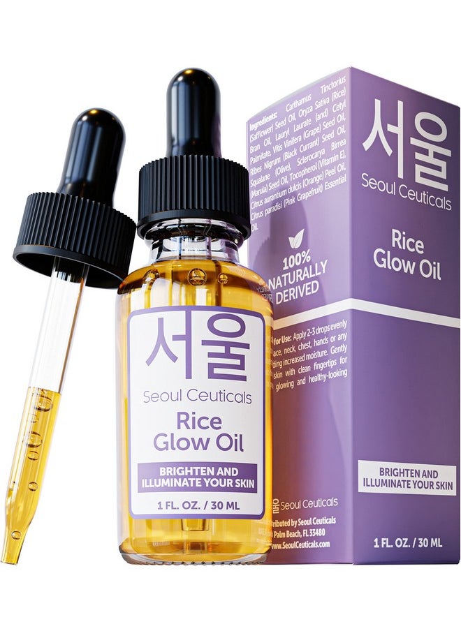 seoulceuticals - Rice Bran Oil For Skin Korean Skin Care Facial Glow Oil With Squalane & Vitamin E Cruelty Free K Beauty Skincare For Glass Skin 1Oz - Image 1