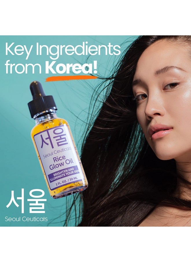 seoulceuticals - Rice Bran Oil For Skin Korean Skin Care Facial Glow Oil With Squalane & Vitamin E Cruelty Free K Beauty Skincare For Glass Skin 1Oz - Image 1