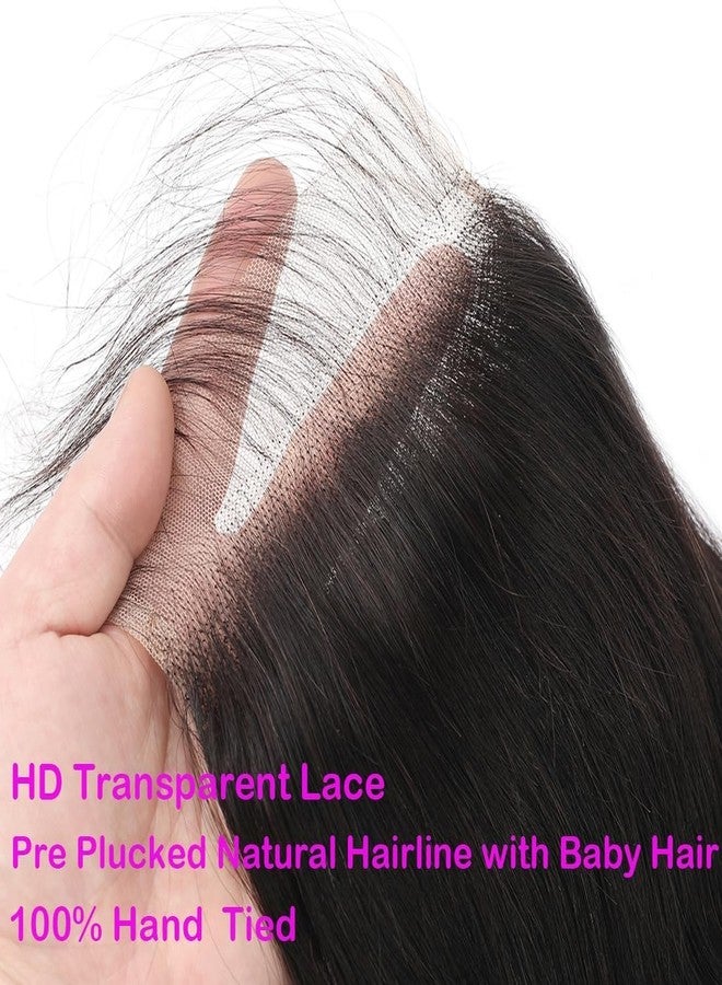 AUTTO 5x5 HD Transparent Closure Body Wave Human Hair Lace Closure Skinlike Brazilian 5x5 Closure 20inch Virgin Body Wave 100% Real Human Hair Free Part Closure Pre Plucked Natural Black Glueless - Image 4