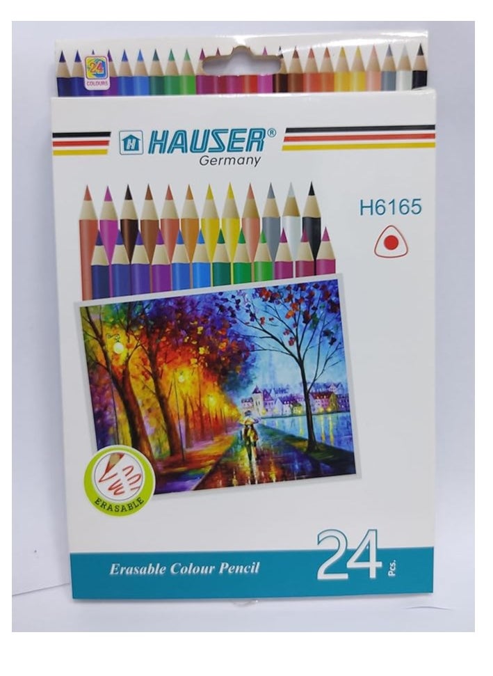 Hauser Germany - Hauser Erasable Colour Pencil, 24pcs, H6165 - Image 1