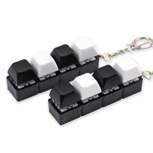Sumgsn 2 Pcs Keyboard Clicker Fidget Toy Black White Loud Keyboard Fidget Toy for Adult 4 Keys Anxiety Toy Keyboard Keychain for Stress Relief Pass Time - Image 1