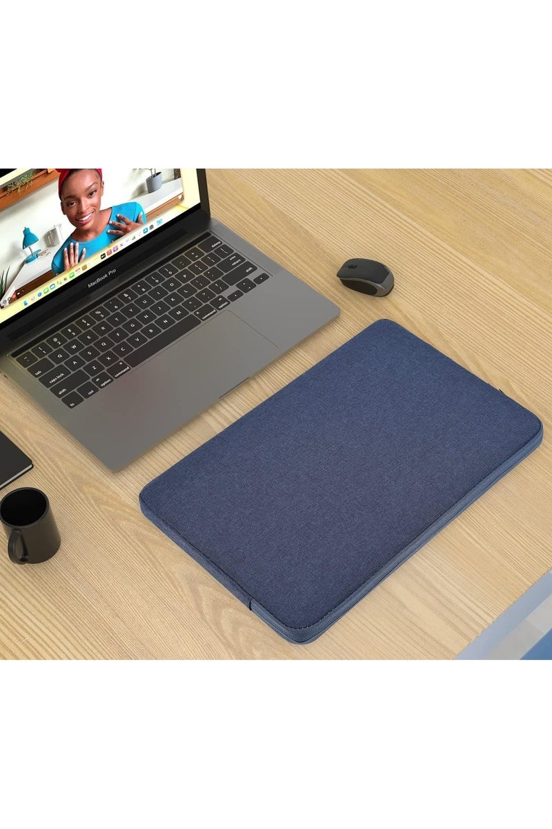 بلان A حافظة لاب توب 15.6 إنش مناسبة للتابلت وماك بوك 15.3 إنش، مقاومة للصدمات والماء. تصميم نحيف ومحمول مع جيوب بسحاب، مثالية للسفر والاستخدام اليومي (ازرق غامق) - Image 5