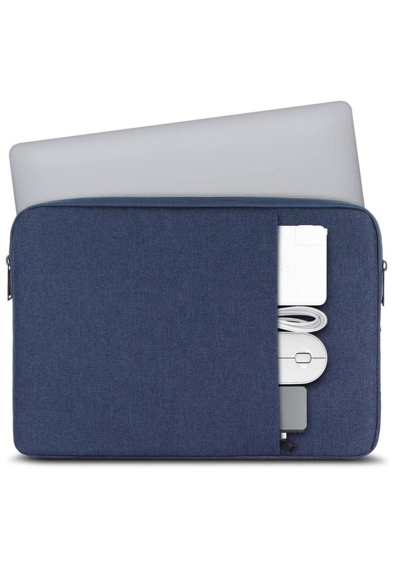 بلان A حافظة لاب توب 15.6 إنش مناسبة للتابلت وماك بوك 15.3 إنش، مقاومة للصدمات والماء. تصميم نحيف ومحمول مع جيوب بسحاب، مثالية للسفر والاستخدام اليومي (ازرق غامق) - Image 1