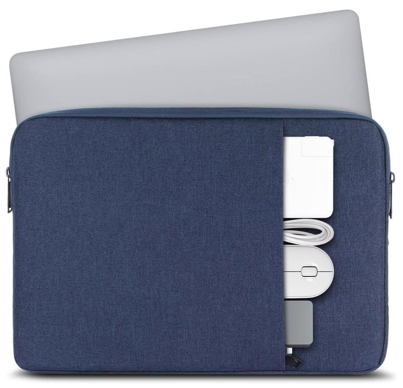 Plan A 15.6 Inch Laptop Sleeve Case Fits 15.3 Inch Tablet MacBook Shockproof Water Resistant Slim Portable Laptop Sleeve with Zipper Pockets Perfect for Travel and Daily Use (Dark Blue) - Image 1
