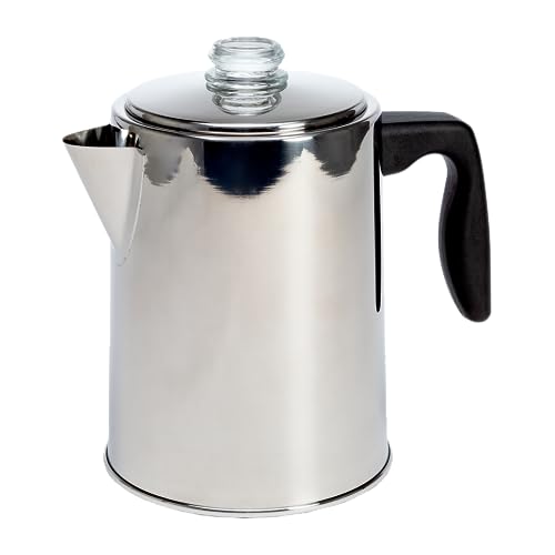 Primula Stovetop Coffee Percolator, Premium Stainless Steel Coffee Maker with Reusable Filter Basket, Non-Drip Spout, Glass Knob Brew Indicator and Heat Resistant Handle, Dishwasher Safe, 8 Cup - Image 1