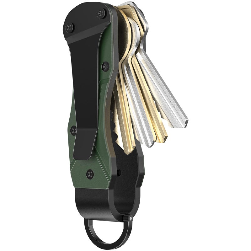 TUXON Key Organizer Tactical Innovative Keychain Compact Keys Organizer Key Chain Smart Keyholder Secures 2-6 Keys (GREEN) - Image 1