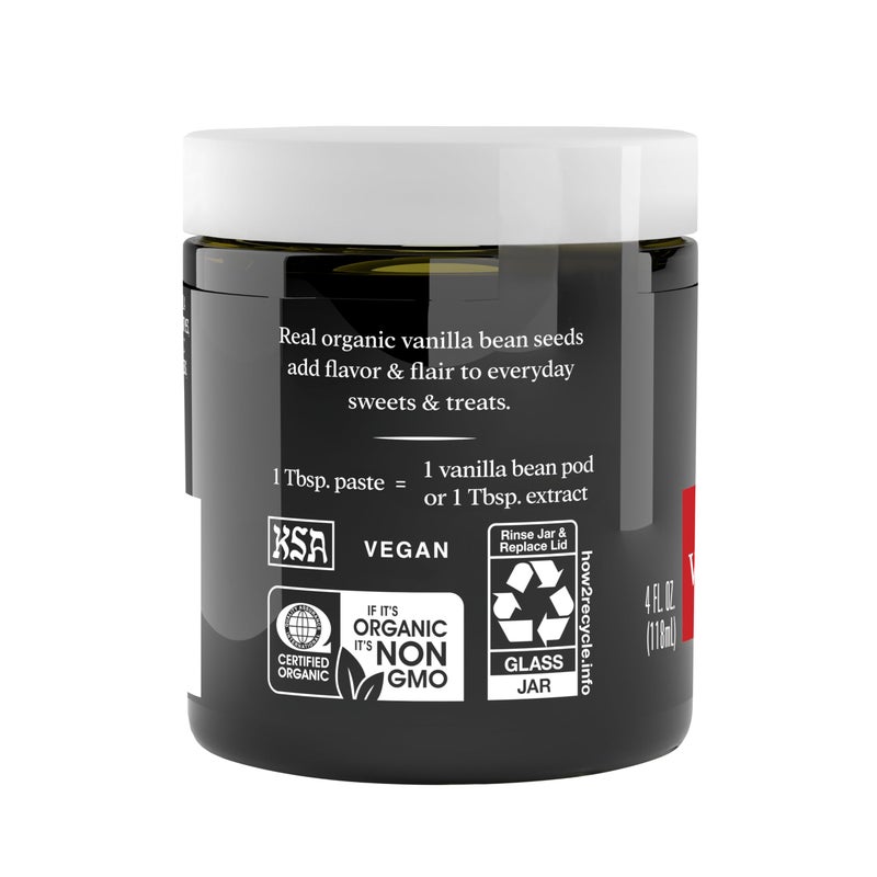Simply Organic Vanilla Bean Paste, 4 Ounce Jar, Certified Organic, Kosher, Vegan, Non-GMO Rich Soft Paste, Warm Woody Aroma - Image 2