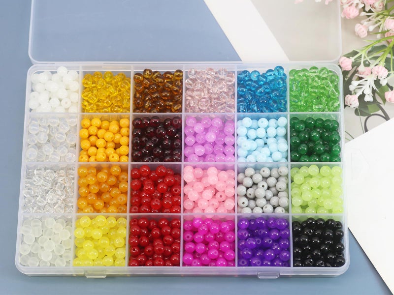 Pamir Tong 2030PCS 6mm Assorted Color Glass Beads Kits for Jewelry Making,Round Smooth Beads, Bracelet Space Loose Beads for Jewelry Making Earring, Necklaces, DIY Crafts & Gifts #377 - Image 5