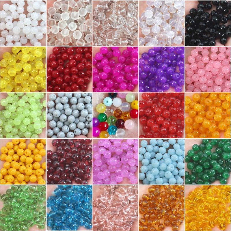 Pamir Tong 2030PCS 6mm Assorted Color Glass Beads Kits for Jewelry Making,Round Smooth Beads, Bracelet Space Loose Beads for Jewelry Making Earring, Necklaces, DIY Crafts & Gifts #377 - Image 2