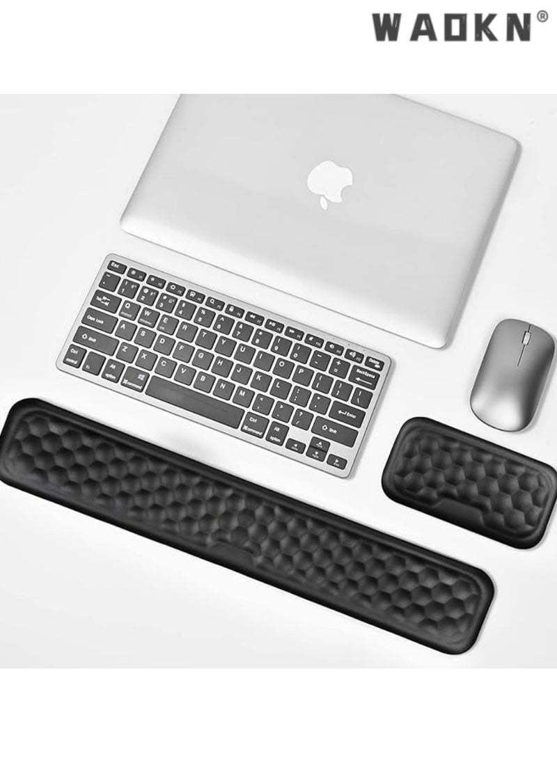 WAOKN Ergonomic Keyboard Wrist Rest, Memory Foam Pad Set, Comfortable Cushion Support for Office, Computer, Laptop, Enhances Typing Experience, Reduces Pain and Fatigue, Lightweight Design  - Image 3