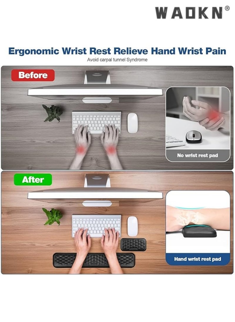 WAOKN Ergonomic Keyboard Wrist Rest, Memory Foam Pad Set, Comfortable Cushion Support for Office, Computer, Laptop, Enhances Typing Experience, Reduces Pain and Fatigue, Lightweight Design  - Image 5