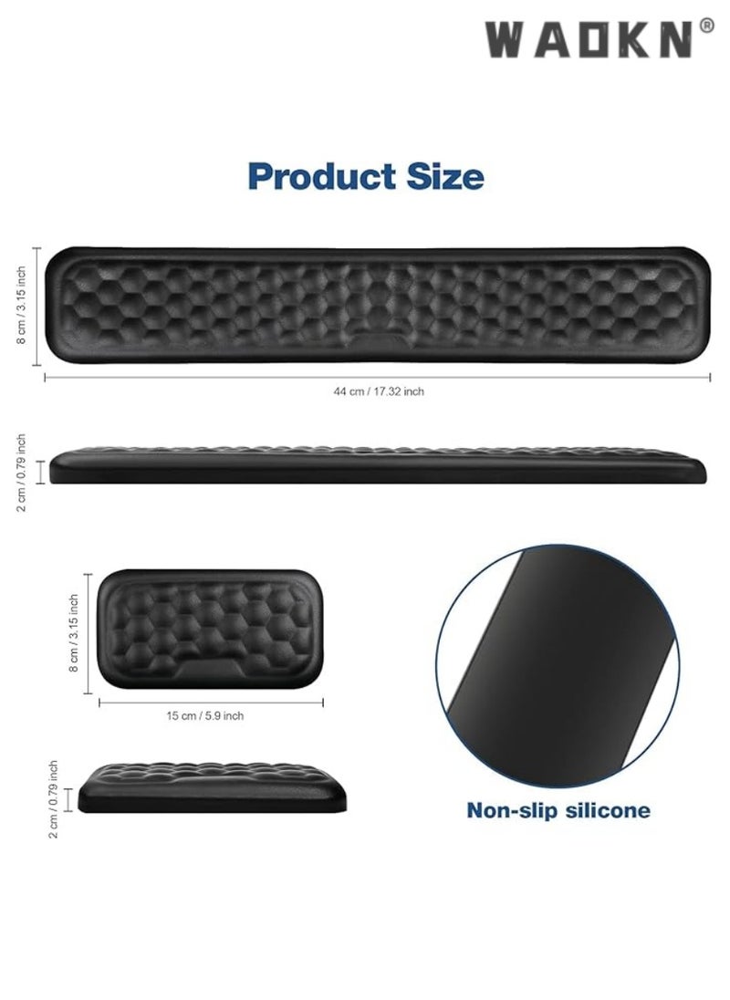 WAOKN Ergonomic Keyboard Wrist Rest, Memory Foam Pad Set, Comfortable Cushion Support for Office, Computer, Laptop, Enhances Typing Experience, Reduces Pain and Fatigue, Lightweight Design  - Image 2