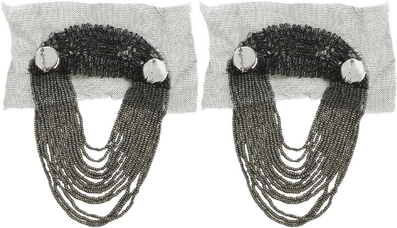 DOITOOL 2pcs Tassel Shoulder Epaulets: Retro Metal Tassel Shoulder Epaulets Detachable Badge Pad for Jackets Shirts Suits - Decorative Fringe Accessories for Party and Festival Outfits - Image 1