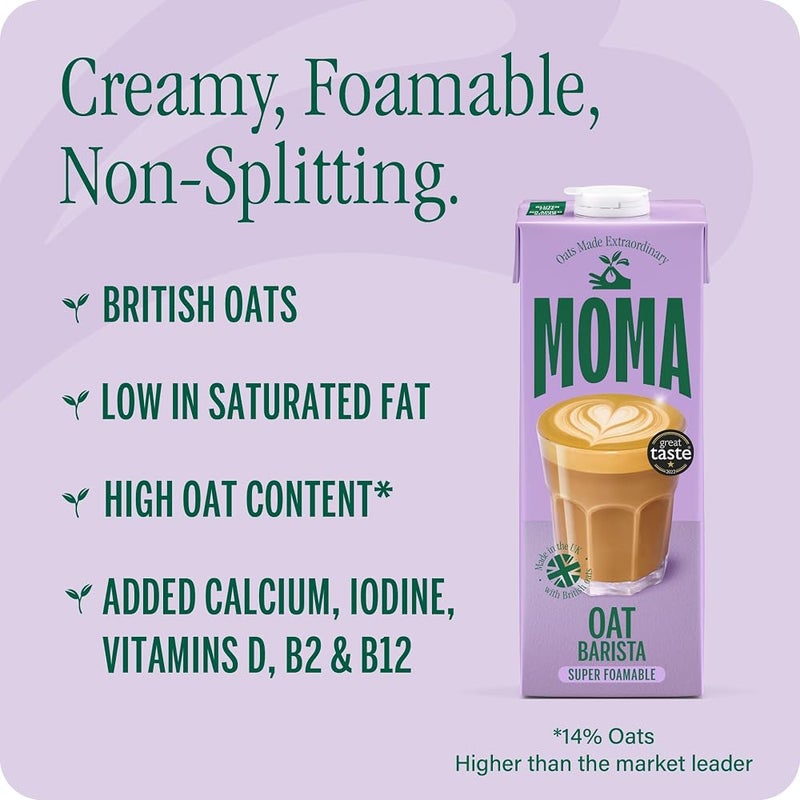 MOMA Barista Oat Drink • 6 x 1L • No Added Sugar • Vegan & Gluten Free - Image 2