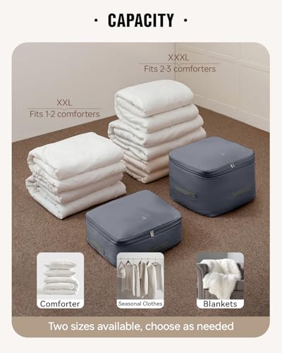 Eachy 3-Pack Comforter Storage Bag Blanket Storage Bags, Compression Storage Bags for Blanket Comforter, Ultra Space Saving Self Compression Organizer - Image 5
