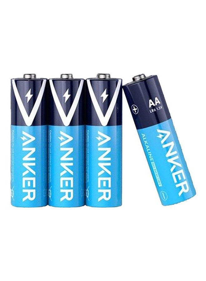 Anker 4 Pack AA Alkaline Battery Blue 