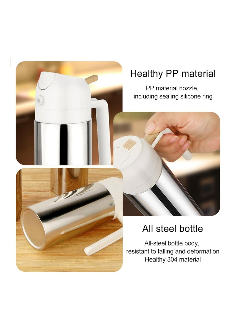 رايتشر زجاجة رذاذ زيت سعة 500 مل، موزع زيت زيتون وزجاجة زيت 2 في 1 متعدد الاستخدامات، زجاجة زيت من الفولاذ المقاوم للصدأ 316 للطهي والمطبخ والسلطة والشواء وبخاخ زيت الطعام، أسود - Image 3