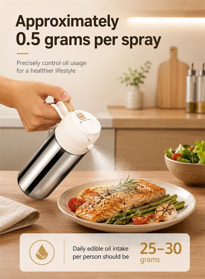 Arabayt 500ml 2-in-1 Oil Sprayer & Pourer, 316 Stainless Steel Food-Grade Olive Oil Dispenser, Leakproof Oil Mister for Cooking, Salad, BBQ & Kitchen - Image 5