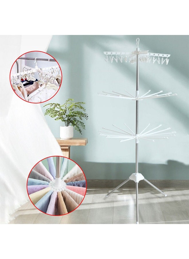 Taimi - Portable Garment Drying Rack 3-Tier Clothes Drying Rack Foldable Stainless Steel Tripod Clothes Dryer Indoor Outdoor for Hanging Laundry - Image 1