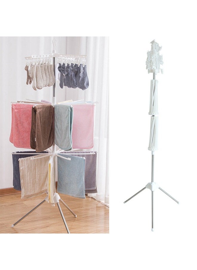 Taimi - Portable Garment Drying Rack 3-Tier Clothes Drying Rack Foldable Stainless Steel Tripod Clothes Dryer Indoor Outdoor for Hanging Laundry - Image 1