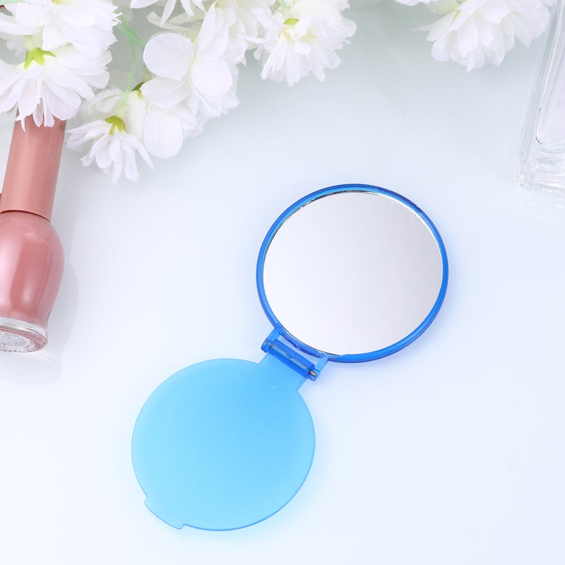💄 24 قطعة مرايا تجميلية دائرية قابلة للطي محمولة لون أزرق وأخضر للبنات والنساء - Image 3