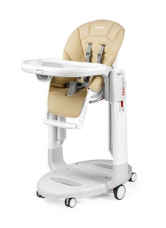 Peg Perego Peg Perego Tatamia Follow Me Recliner Rocking High Chair 5-Point Harness With Double Removable Tray And Cup Holder 59  X 107  X 78  - Beige Upto 3 Yrs  - Image 1