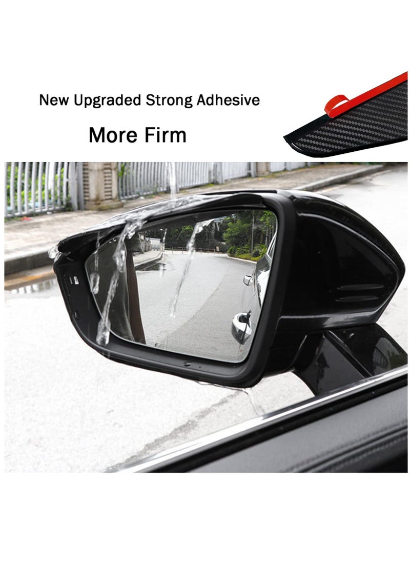 Generic Car Rear View Side Mirror Rain Shield, 2pcs Auto Truck Rear View Mirror Rain Eyebrow Sun Visor Universal Carbon Fiber Waterproof Rain Cover with 3M Fixing Sticker (Black)  - Image 5