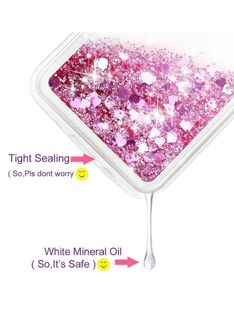Glitter Liquid Case for iPhone 14 Pro Max – Sparkly Pink Heart Design, Shockproof Transparent TPU Cover, 6.7-Inch - Image 4