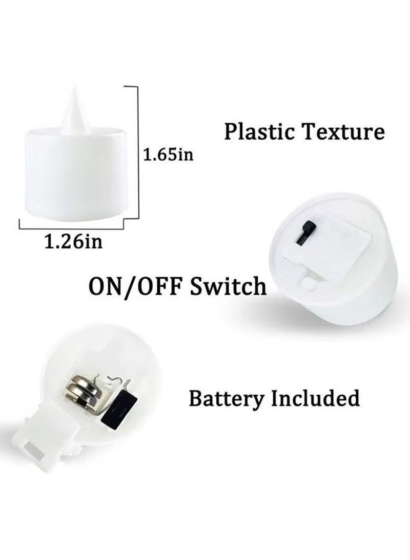 YOUGE 24-Piece LED Real Wax Battery Operated Flameless Candle Tea Light Set White - Image 3