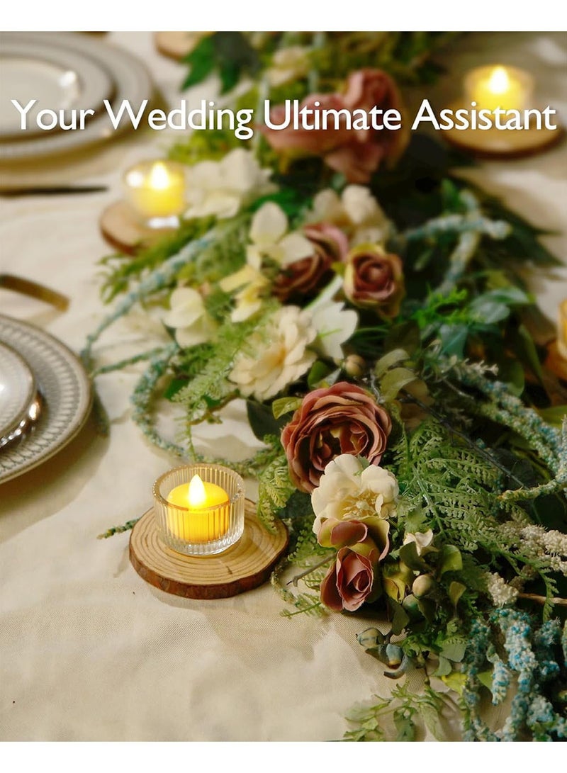 YOUGE 24-Piece LED Real Wax Battery Operated Flameless Candle Tea Light Set White - Image 5